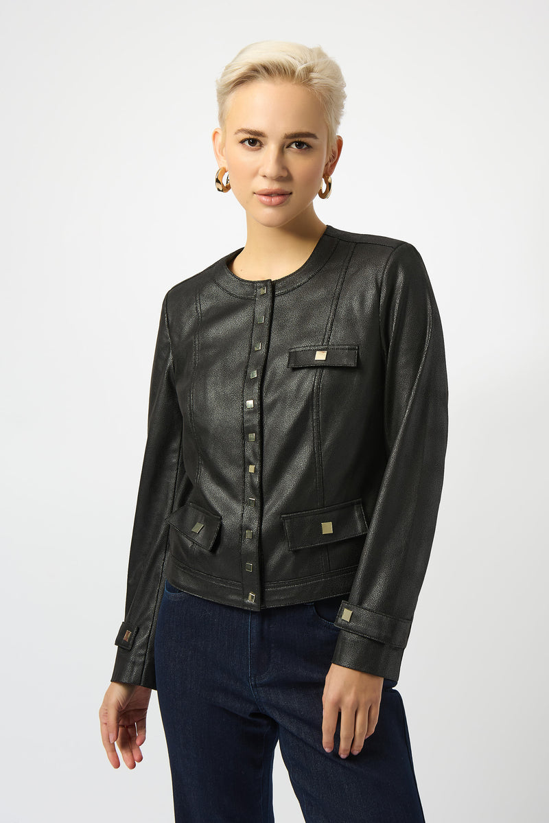 Joseph Ribkoff | Foiled Faux Suede Fitted Jacket 253935 F25