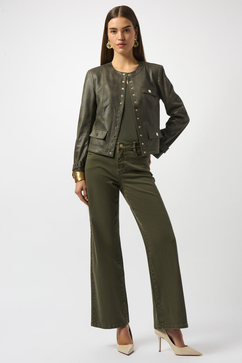 Joseph Ribkoff | Foiled Faux Suede Fitted Jacket 253935 F25