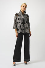 Joseph Ribkoff Embroidered Mesh Straight Jacket 253949F25