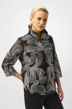 Joseph Ribkoff Embroidered Mesh Straight Jacket 253949F25