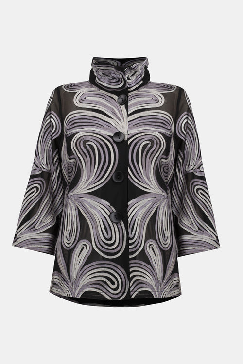 Joseph Ribkoff Embroidered Mesh Straight Jacket 253949F25