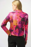 Joseph Ribkoff Foiled Faux Suede Abstract Print Fitted Jacket 253954