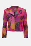 Joseph Ribkoff Foiled Faux Suede Abstract Print Fitted Jacket 253954