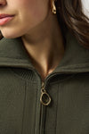 Joseph Ribkoff |   Sweater Knit Boxy Pullover With Zipped Collar 253963