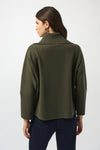 Joseph Ribkoff |   Sweater Knit Boxy Pullover With Zipped Collar 253963