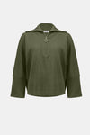 Joseph Ribkoff |   Sweater Knit Boxy Pullover With Zipped Collar 253963