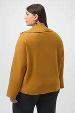 Joseph Ribkoff |   Sweater Knit Boxy Pullover With Zipped Collar 253963