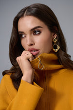 Joseph Ribkoff |   Sweater Knit Boxy Pullover With Zipped Collar 253963