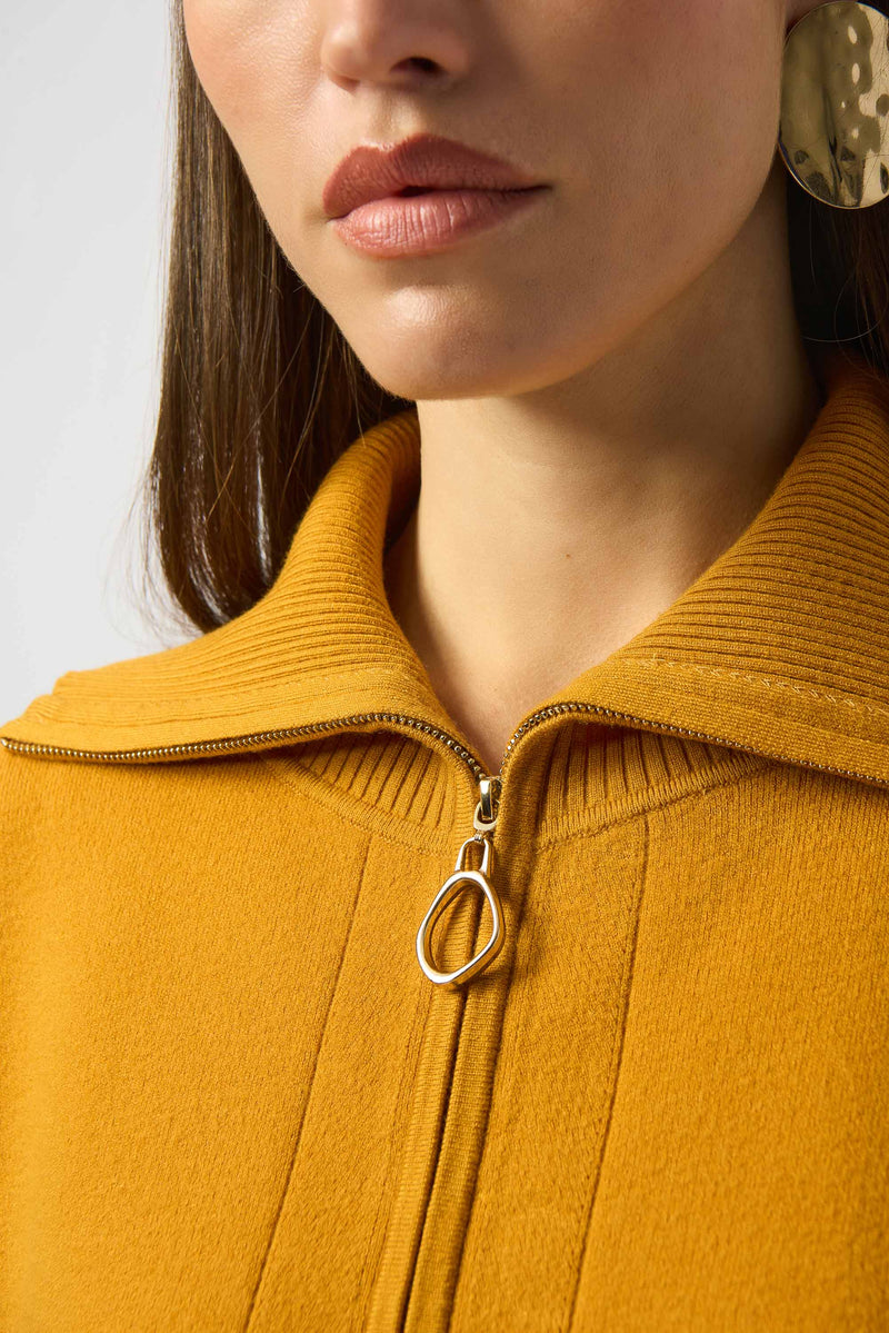 Joseph Ribkoff |   Sweater Knit Boxy Pullover With Zipped Collar 253963
