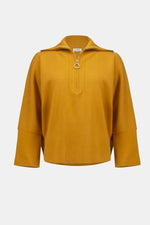 Joseph Ribkoff |   Sweater Knit Boxy Pullover With Zipped Collar 253963