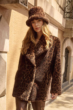Joseph Ribkoff |    Faux Fur Leopard Print Bucket Hat 253975X