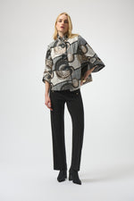 Joseph Ribkoff Abstract Jacquard Trapeze Jacket 254003 F25