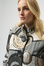 Joseph Ribkoff Abstract Jacquard Trapeze Jacket 254003 F25