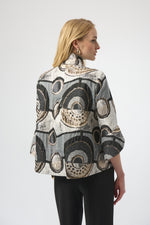 Joseph Ribkoff Abstract Jacquard Trapeze Jacket 254003 F25