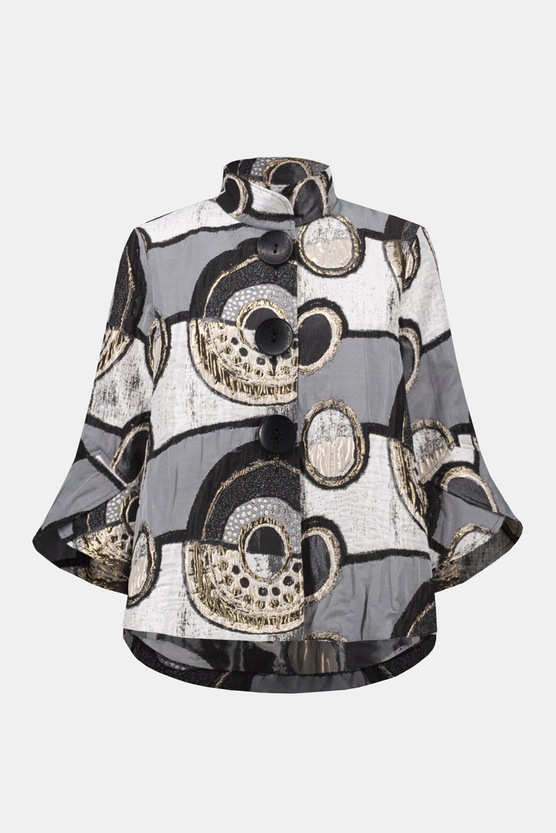 Joseph Ribkoff Abstract Jacquard Trapeze Jacket 254003 F25