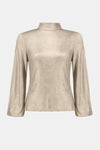 Joseph Ribkoff | JFoiled Knit Mock Neck Fitted Top 254027F25