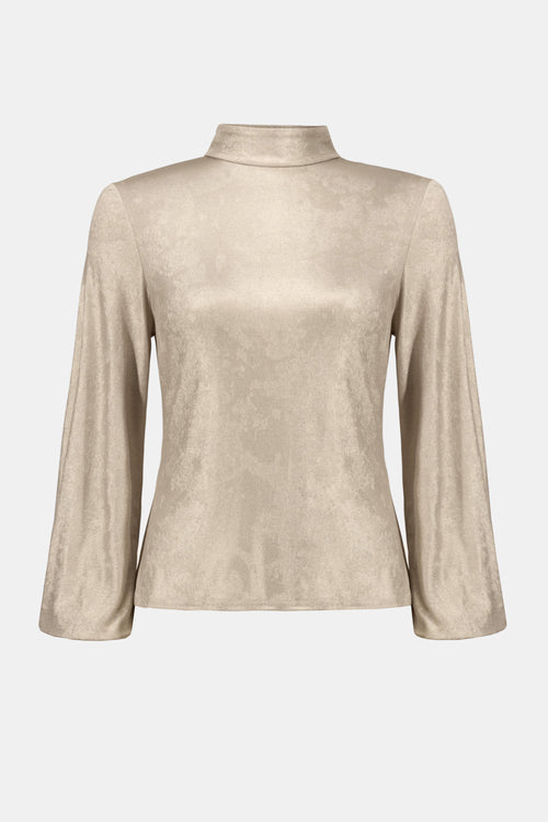 Joseph Ribkoff | JFoiled Knit Mock Neck Fitted Top 254027F25