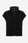 Joseph Ribkoff |Chevron Faux Fur Mock Neck Vest 254906F25
