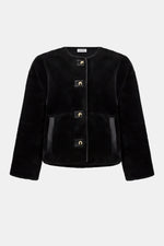 Joseph Ribkoff Bonded Faux Fur Boxy Jacket 254909 F25