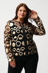 Joseph Ribkoff Mesh and Leatherette Collarless Jacket 254923 F25