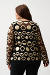 Joseph Ribkoff Mesh and Leatherette Collarless Jacket 254923 F25