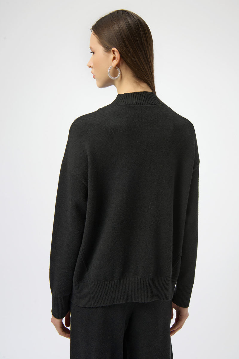 Joseph Ribkoff Sweater Knit Mock Neck Pullover with Rhinestones 254933 F25