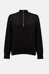 Joseph Ribkoff Sweater Knit Mock Neck Pullover with Rhinestones 254933 F25