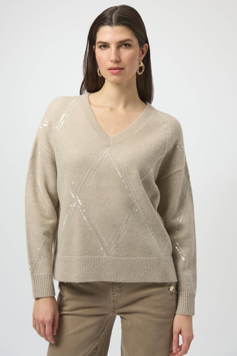 Joseph Ribkoff Sweater Knit Pullover with Sequins 254949F25