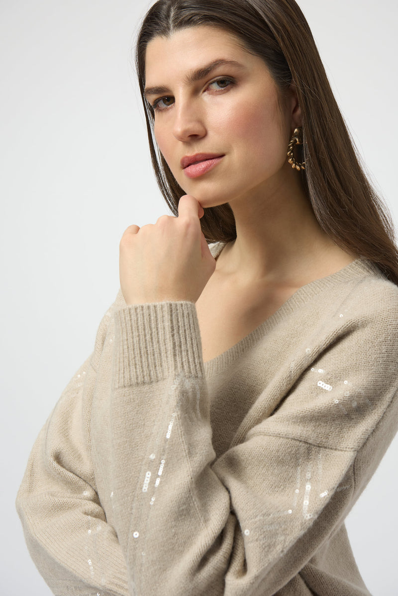 Joseph Ribkoff Sweater Knit Pullover with Sequins 254949F25
