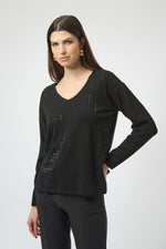 Joseph Ribkoff Sweater Knit Pullover with Iron-On Detail 254966F25