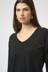 Joseph Ribkoff Sweater Knit Pullover with Iron-On Detail 254966F25
