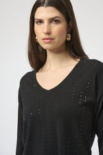 Joseph Ribkoff Sweater Knit Pullover with Iron-On Detail 254966F25