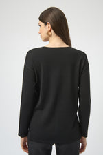 Joseph Ribkoff Sweater Knit Pullover with Iron-On Detail 254966F25
