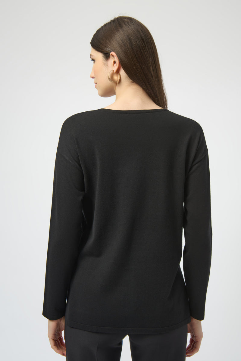 Joseph Ribkoff Sweater Knit Pullover with Iron-On Detail 254966F25