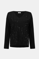 Joseph Ribkoff Sweater Knit Pullover with Iron-On Detail 254966F25