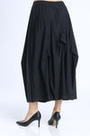 IC Collection Black Asymmetric Line Folds Skirt Style 2719S
