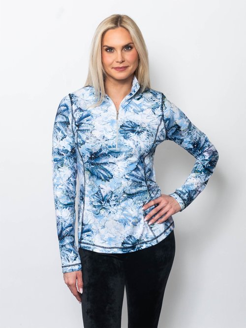 Snoskins Microfiber Prints Zip Neck top 30738-F25