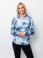 Snoskins Microfiber Prints Zip Neck top 30738-F25