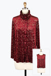 Damee Leopard Burnout Shirt Twin Set 31440-Red F25