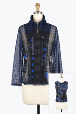 Damee Houndstooth & Dots Mesh Twin Set 31444-Blu F25