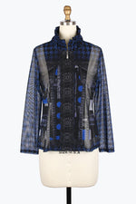 Damee Houndstooth & Dots Mesh Twin Set 31444-Blu F25