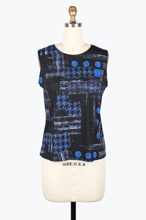 Damee Houndstooth & Dots Mesh Twin Set 31444-Blu F25