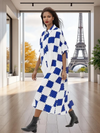 Simply Vanite  3629 White/Blue, White/Black long shirt/dress/duster cotton blend