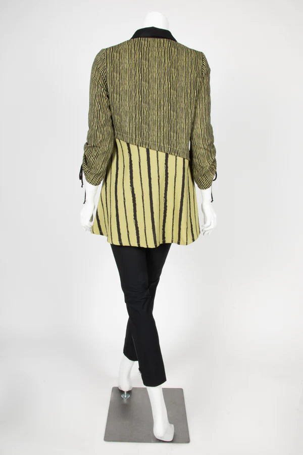 IC Collection Sage Asymmetrical Tunic Blouse W/ Stripes Style 4196B