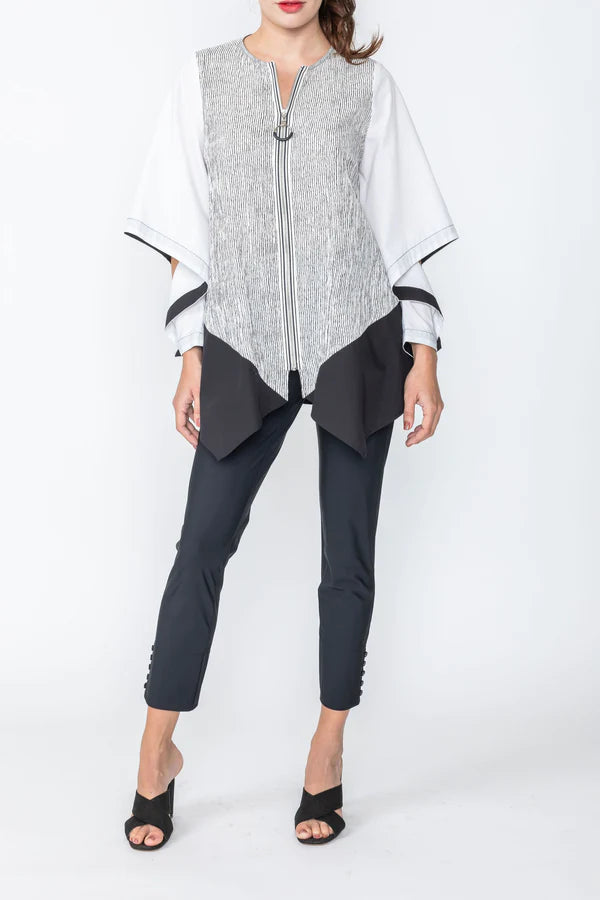 IC Collection Zip-Up Tunic With Flare Sleeves Style 4268B