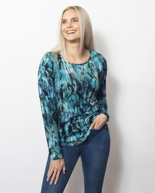 Snoskins Viscose Prints V Neck 44558-24F