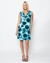 Snoskins Viscose Prints Sleeveless Dress with split neck Style 44458-24S