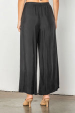 IC Collection Black Wide Leg Elastic Waist Pant Style 4453P