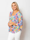 Snoskins Viscose Prints V-Neck top with Flounce sleeves 44566-25S