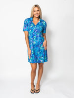 Snoskins Viscose Prints Johnny Collar Dress Short Sleeve 44612-25S